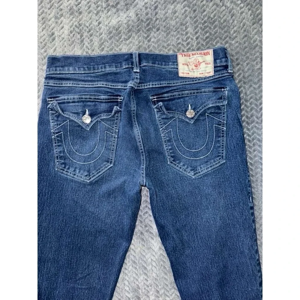 True Religion Mens Rocco Relaxed Skinny Jean Blue Denim Size 34